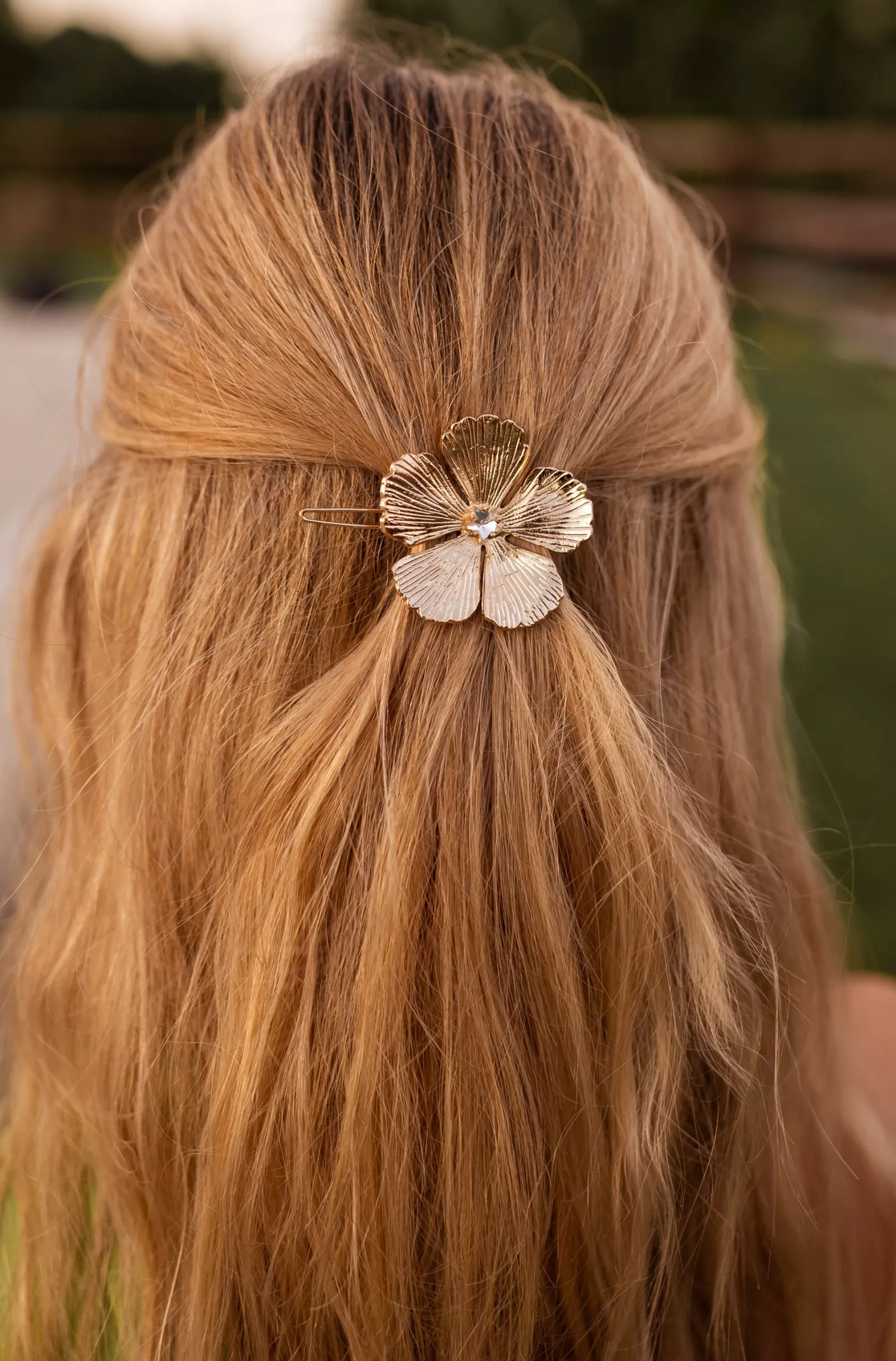 Easy Clothes Accessoires Cheveux-Barrette Fleur Dorée - Accessoires & Bijoux