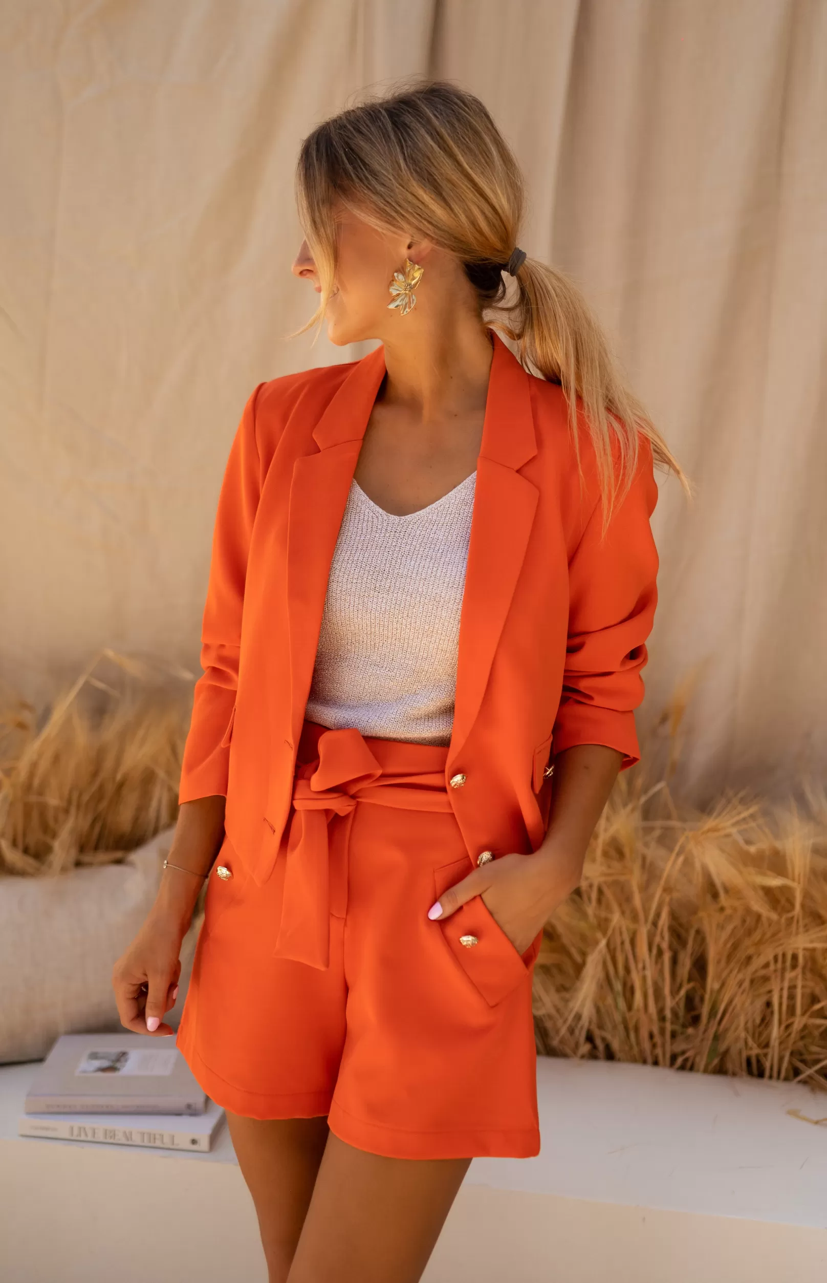 Femme Easy Clothes Blazers-Blazer Orange - Vêtements Femme -