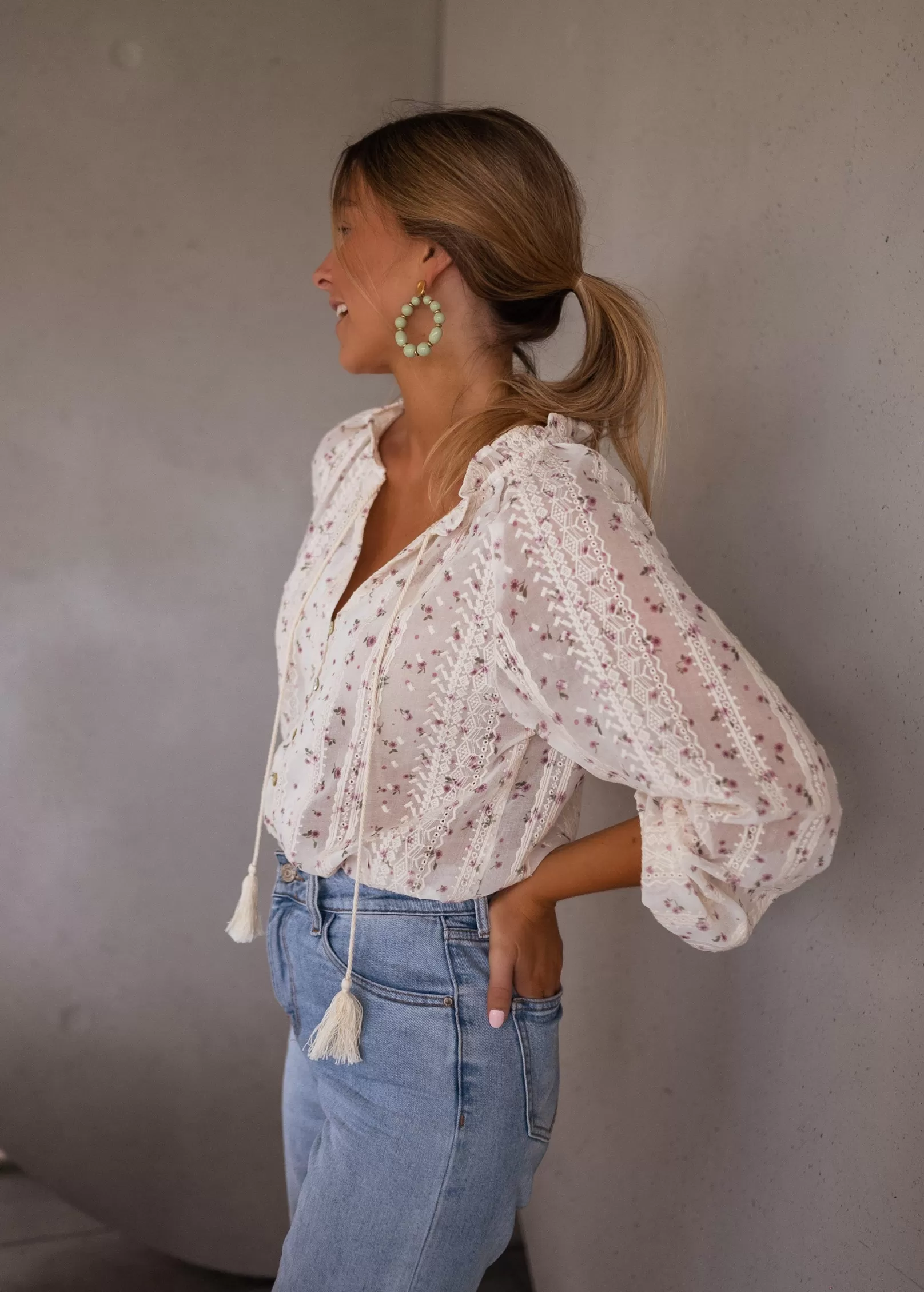 Femme Easy Clothes Chemisiers & Blouses-Blouse Aiden | Écrue & Fleurie |