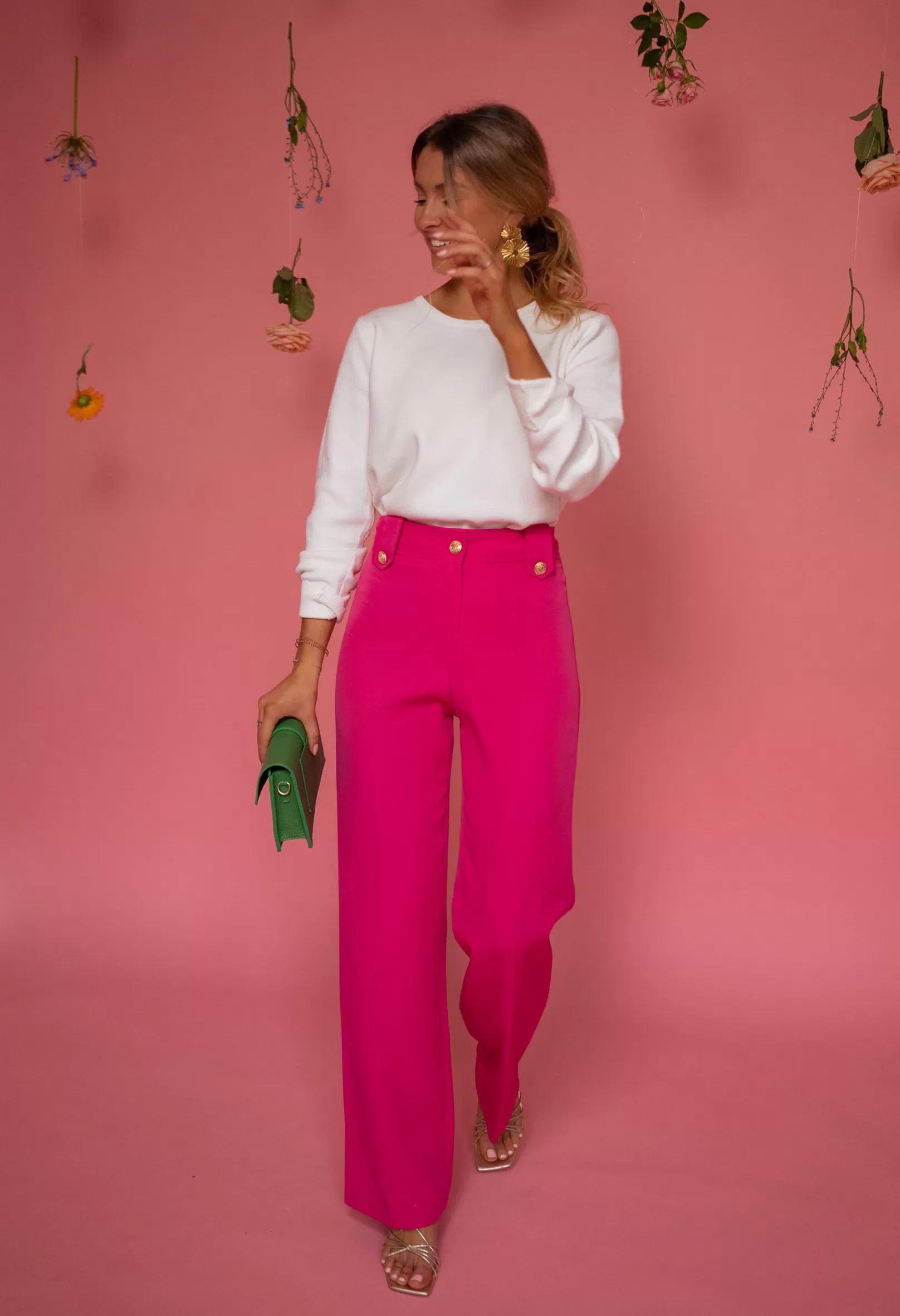 Femme Easy Clothes Pantalons-Pantalon Rose Élégant | Soléa | Vêtements Femme