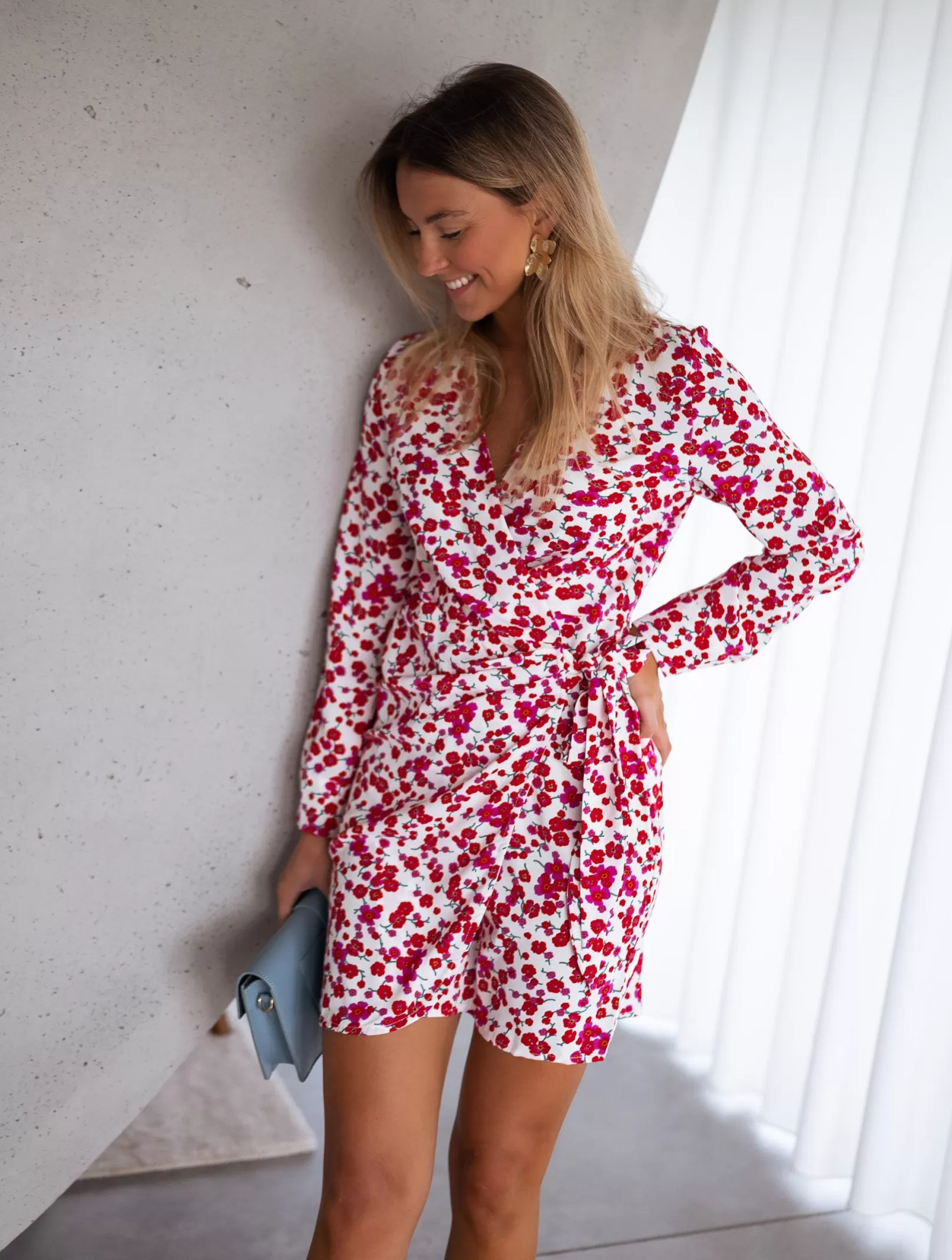 Femme Easy Clothes Robes-Robe Camilia | Blanche À Fleurs | Courte & Cache-