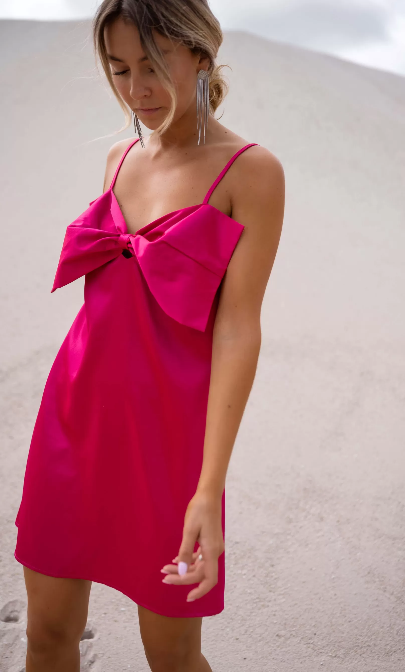 Femme Easy Clothes Robes-Robe Fuchsia - Haro - Bretelles Ajustables -