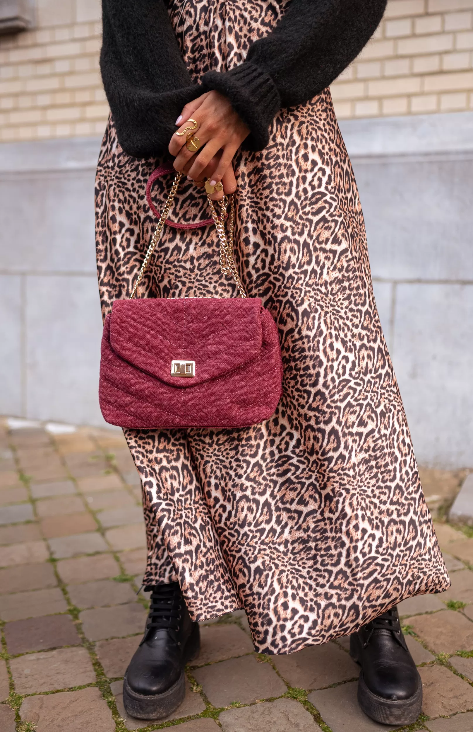 Easy Clothes Sacs & Pochettes-Sac Marie - Bordeaux - En Lin - Accessoires