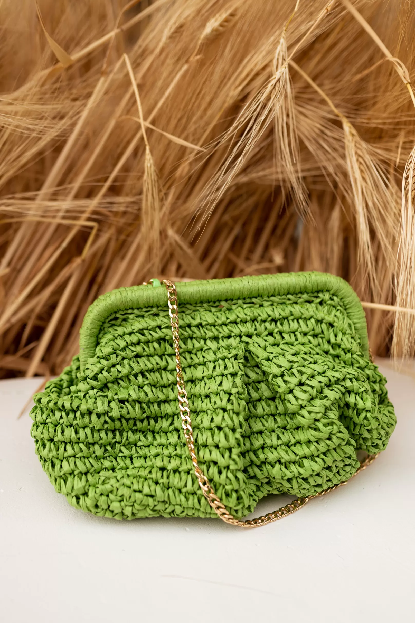 Easy Clothes Sacs & Pochettes-Sac Raphia Vert - Jerry - Poche Intérieure - Accessoires